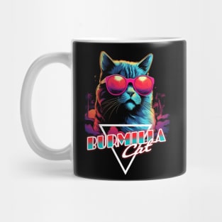 Retro Wave Burmilla Cat Miami Shirt Mug